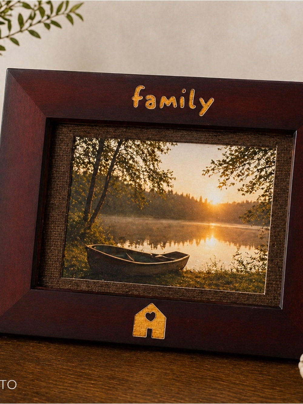 Burnes Of Boston Mahogany Frame with Gold Accents